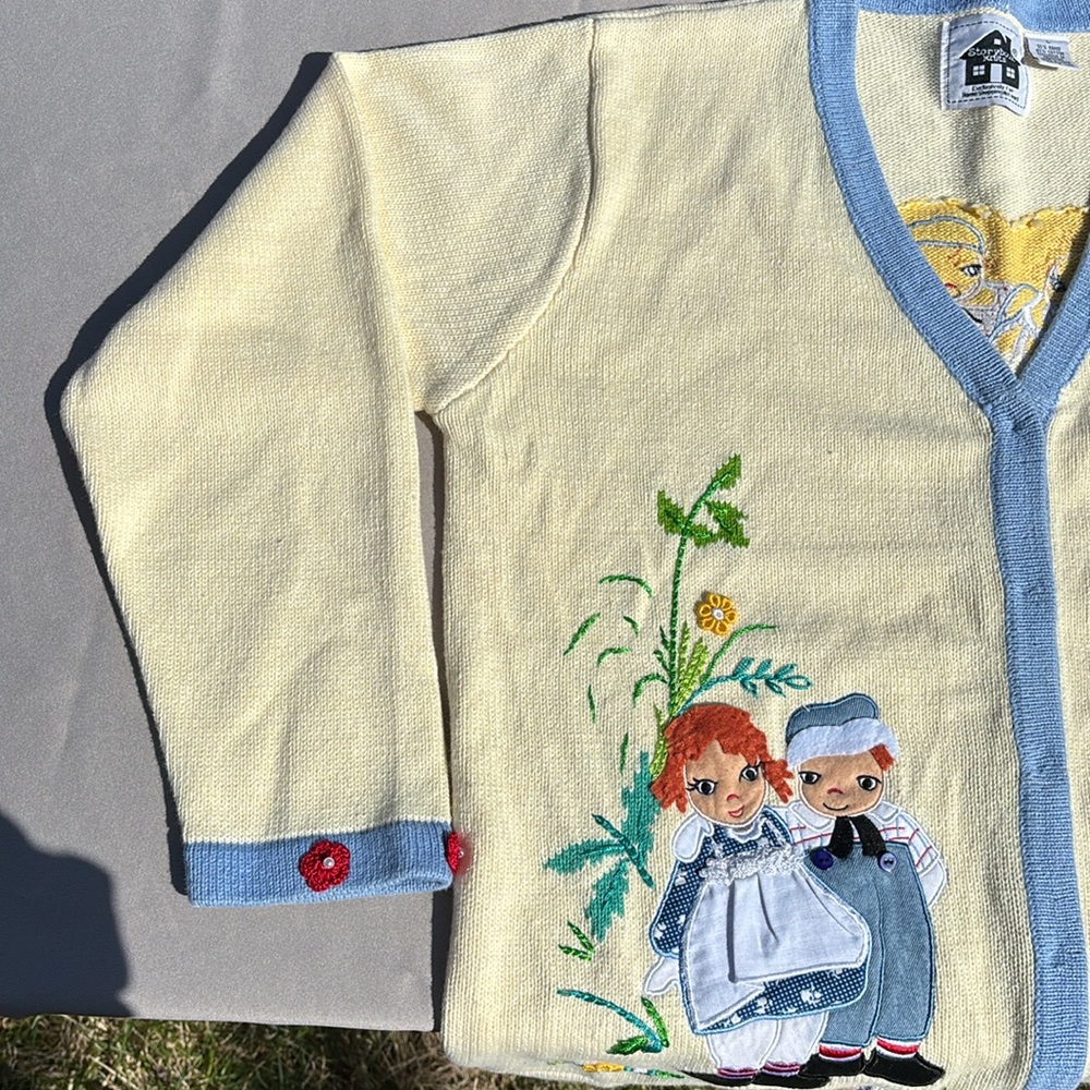 Storybook Knits Raggedy Ann & Andy Sweater sz L unisex - Picture 9 of 13